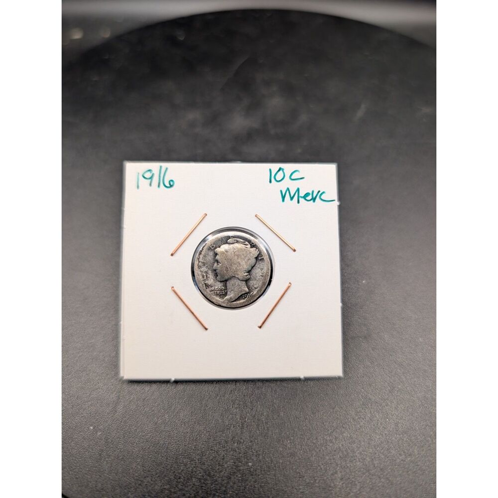 1916 Mercury Dime • First‑Year Issue • Winged Liberty • Vintage Silver Toning